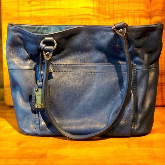 Tignanello Indigo Leather Satchel/Tote - Picture 3 of 7